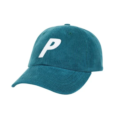 Palace P 6-Panel Cord Bottle Green/White