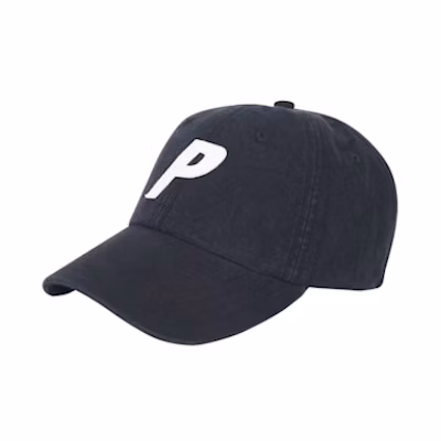 Palace P 6-Panel Washed Canvas Black/White