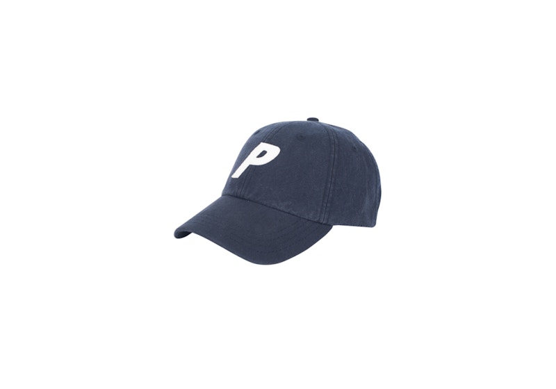 Palace P 6-Panel Washed Canvas Navy/White