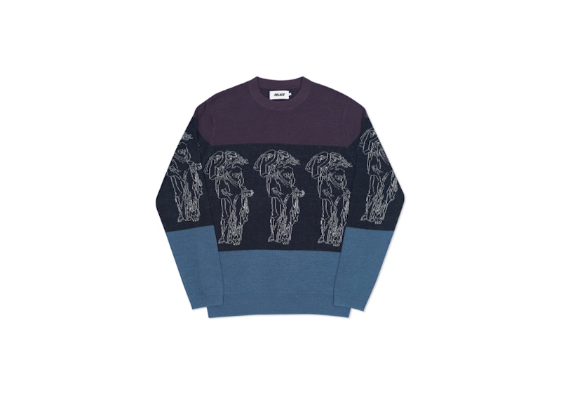 Buy Palace P雕像针织衫 紫色/黑色
