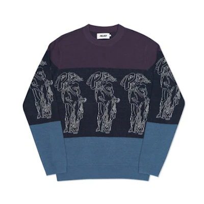 Palace P Statue Knit Purple/Black