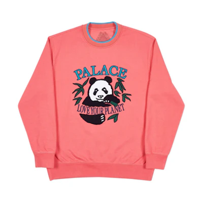 PALACE Panda Crew Pink Unisex Sweatshirt P18SS042