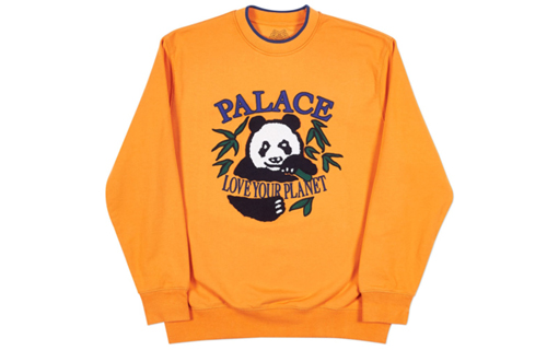 Order PALACE 熊貓印花橙色中性圓領衛衣 P18SS043