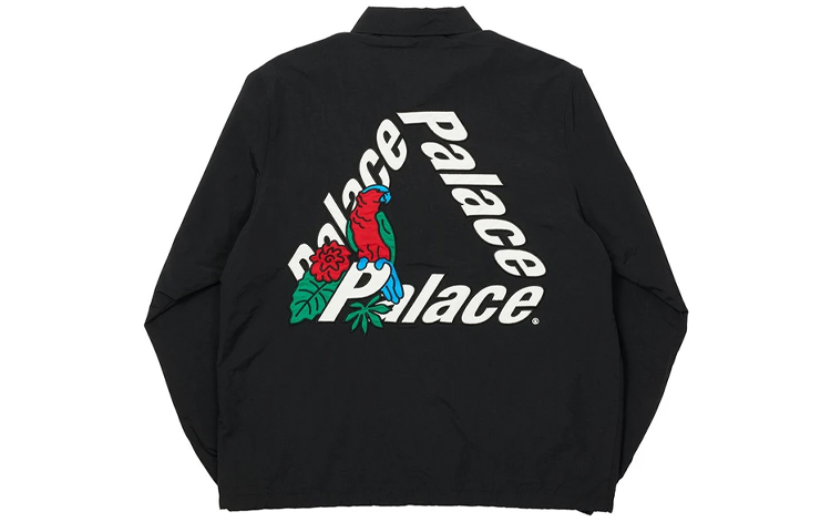 Palace Parrot Embroidered Triangle Logo Coach Jacket Unisex Black P19JK003