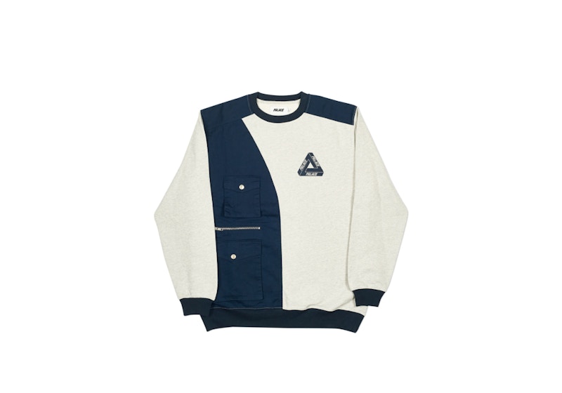 Palace Patchwork Crew Grey Marl