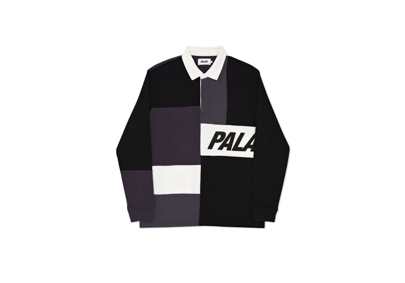 Palace Patchwork Rugby Black/Charcoal/Grey