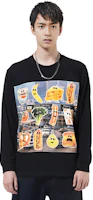Cheap PALACE Payne 蔬菜圖案黑色長袖T恤 男女同款 黑色 P12LS002