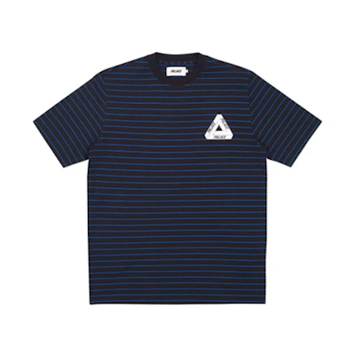 Palace Petit Stripe 220 T-Shirt Black/Cyan