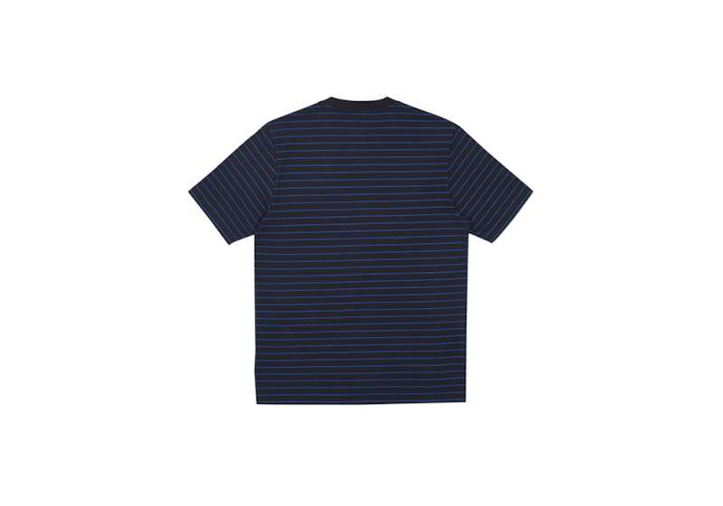 Palace Petit Stripe 220 T-Shirt Black/Cyan 圖 2