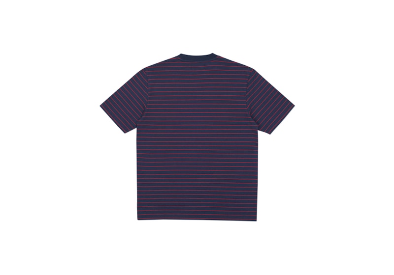 Palace Petit Stripe 220 T-Shirt Navy/Red 圖 2