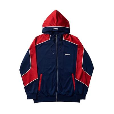Palace Pipeline Hooded Track Jacket Navy/Red