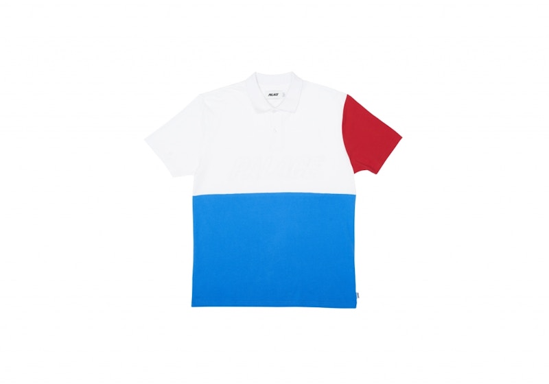 Palace Pique Polo White/Red/Blue
