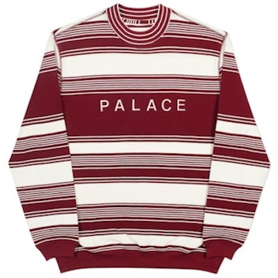 Palace Pique Your Nose Crew Putih/Burgundy Buy Palace Pique Your Nose Crew Putih/Burgundy
