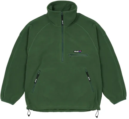 Palace Polar Fleece Green Half-Zip Pullover Sweatshirt Unisex FW21 P21CS235 Order Palace Polar Fleece Green Half-Zip Pullover Sweatshirt Unisex FW21 P21CS235