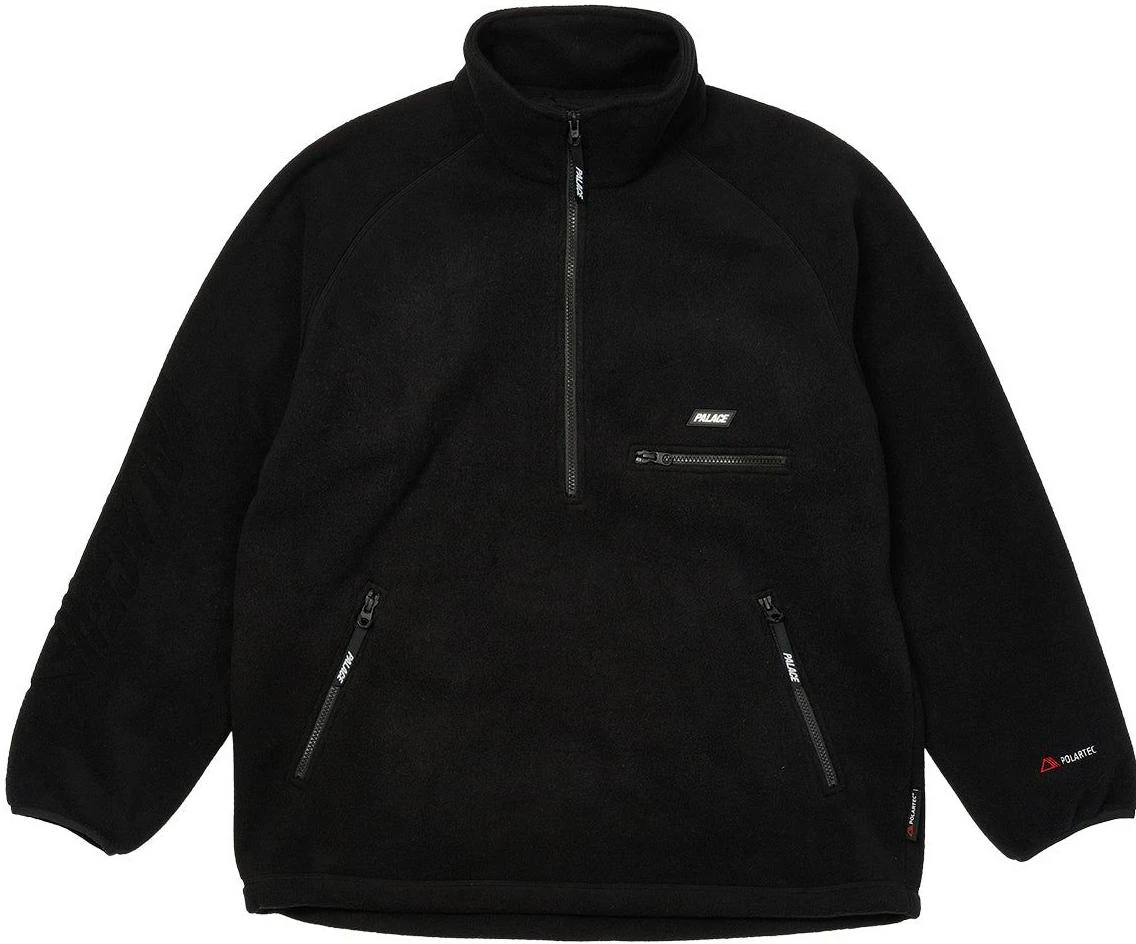 palace-polartec-laser-half-zip-black-high-neck-pullover-fw-22-unisex-fleece-sweater-p23-cs-257