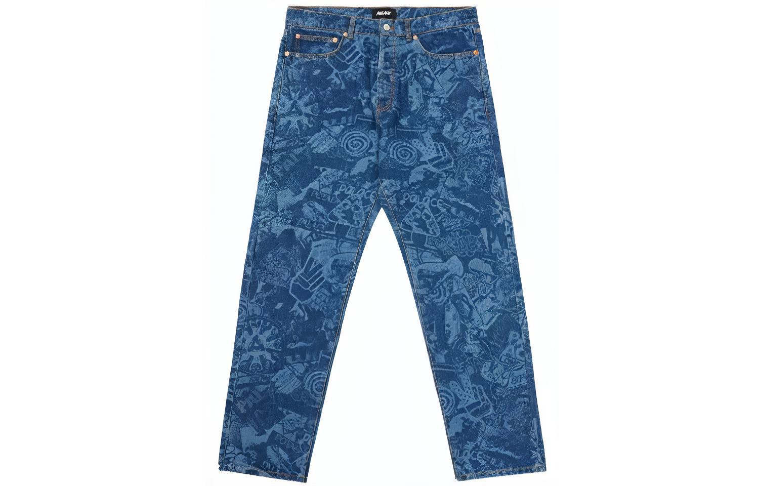PALACE Printed Denim Jeans Unisex Blue PAL-FW21-336
