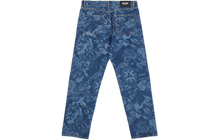 Lookbook PALACE Seluar Denim Bercetak Unisex Biru PAL-FW21-336