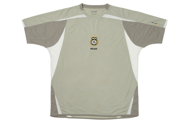 Lookbook パレス プロ ジャージー ロゴ プリント ラグビー クルーネック 半袖 シャツ ホワイト 男女兼用 P25ES003