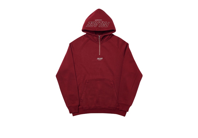 Palace Q-Zip Hood Burgundy