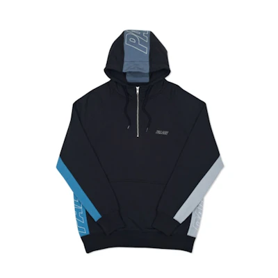 Palace Quarter Zip Hood Black