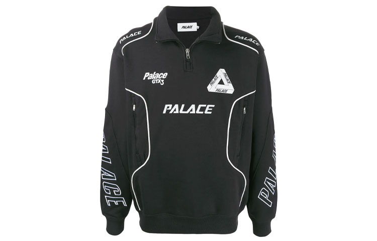 PALACE Racer Graphic Print Pullover Sweatshirt Unisex Black P16ES178