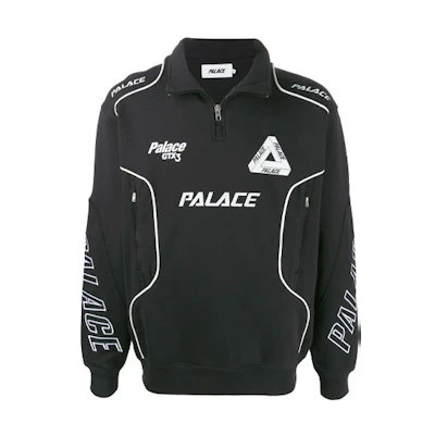 PALACE Racer Graphic Print Pullover Sweatshirt Unisex Black P16ES178