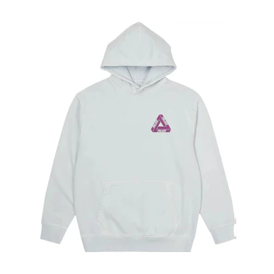 PALACE Reacto Tri-Ferg Hoodie Blue Geometric Print Unisex White Sweatshirt P24CS079