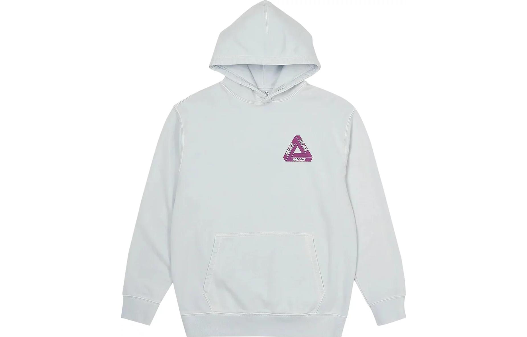 PALACE Reacto Tri-Ferg Hoodie Blue Geometric Print Unisex White Sweatshirt P24CS079 圖 2