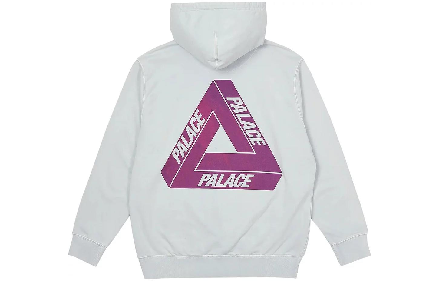 PALACE Reacto Tri-Ferg Hoodie Blue Geometric Print Unisex White Sweatshirt P24CS079 圖 3