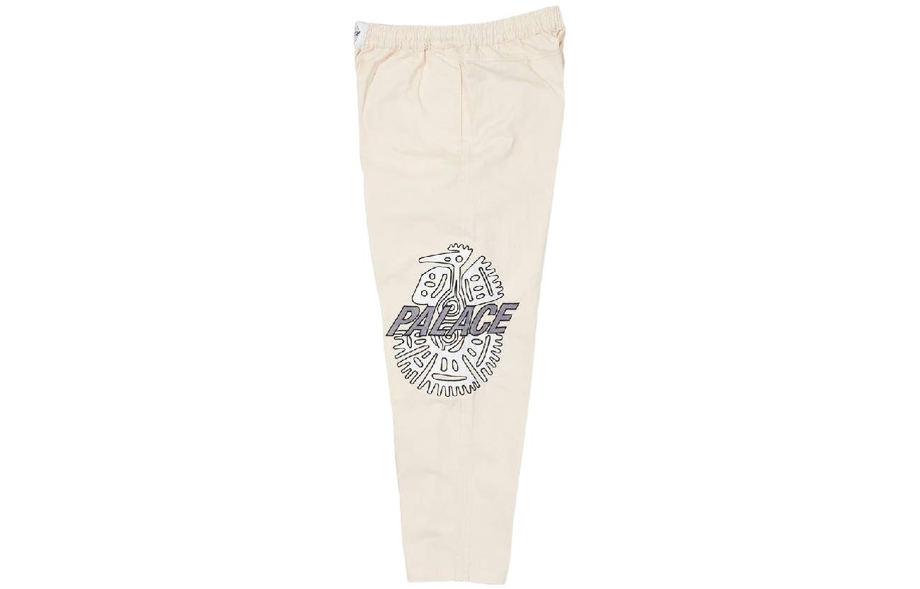 Shop PALACE Relax Pant Beige Logo Straight-Leg Casual Pants Unisex White. ss22 525