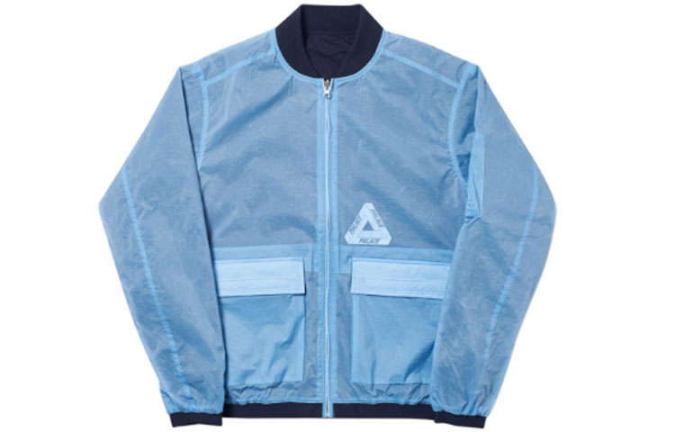 Palace Reversible Overlay Navy Logo Bomber Jacket Unisex Blue P16JK029