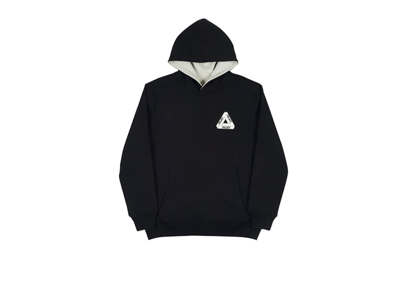 Buy Palace Reverso连帽衫 黑色/灰色混纺