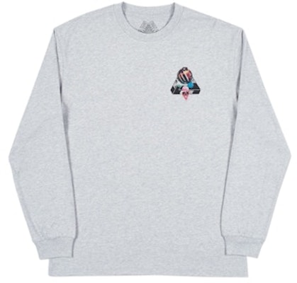 Palace Sans Ferg Longsleeve T-Shirt Grey Marl Buy Palace Sans Ferg Longsleeve T-Shirt Grey Marl