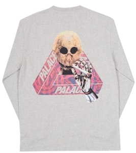 Palace Skeledon Kaos Lengan Panjang Abu/Pink Order Palace Skeledon Kaos Lengan Panjang Abu/Pink