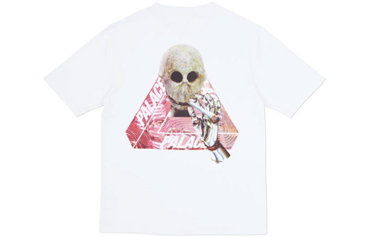 PALACE Skeledon White T-Shirt Unisex with Triangle Skull Design PAL-SS18-076