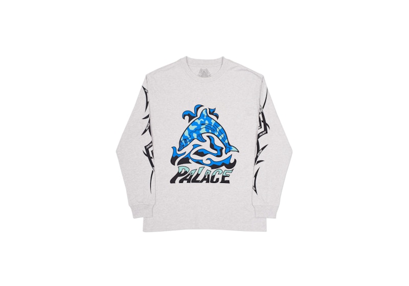 Palace Sketchy Dolphin Longsleeve Grey Marl/Blue/Black