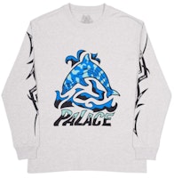 Palace Sketchy Dolphin Longsleeve Grey Marl/Blue/Black Palace Sketchy Dolphin Longsleeve Grey Marl/Blue/Black