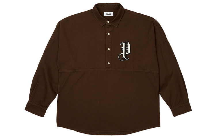 PALACE Solid Color Half-Button Long Sleeve Shirt Unisex P25SHT024