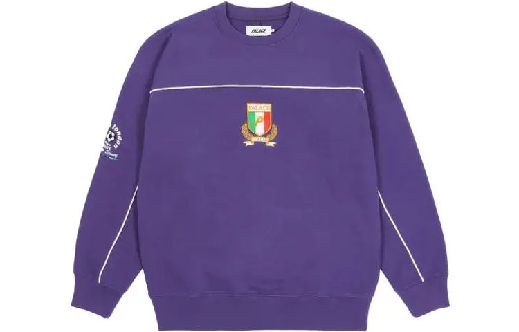 Palace SS21 Mumma Mia Purple Soccer Logo Crewneck Sweatshirt Unisex P20CS175