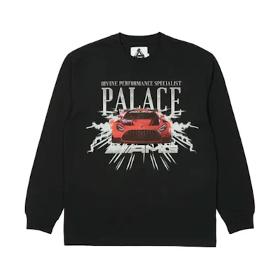PALACE SS21 AMG Black Logo Graphic Longsleeve Unisex Tee Black. P20AMGLS001