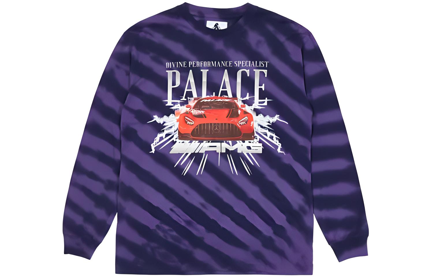 PALACE SS21 x AMG Purple Logo Graphic Longsleeve Sweatshirt Unisex Purple. P20AMGLS002