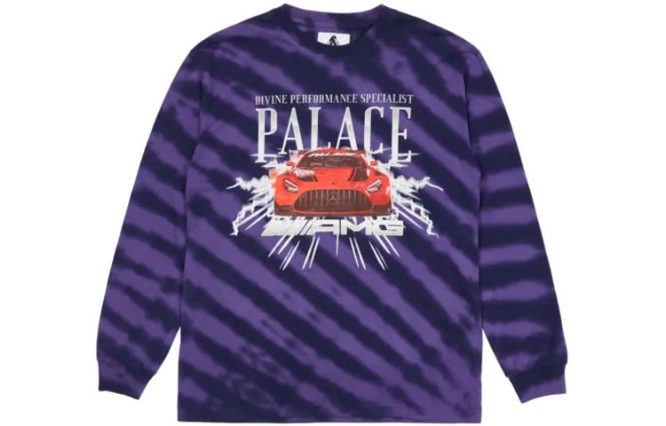 Order PALACE SS21 x AMG Logo Grafik Baju Lengan Panjang Unisex Ungu. P20AMGLS002