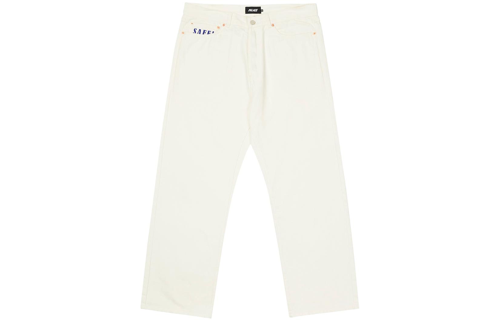 PALACE SS22 Baggies Straight White Jeans Unisex with Embroidered Lettering. P23T019