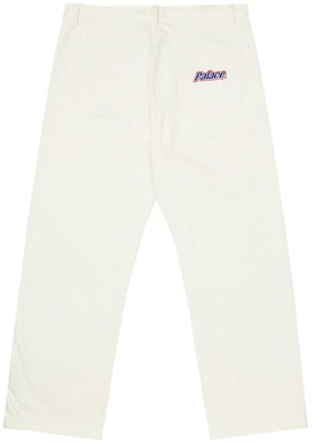 PALACE SS22 Baggies Straight White Jeans Unisex dengan Bordir Huruf. P23T019 Lookbook PALACE SS22 Baggies Straight White Jeans Unisex dengan Bordir Huruf. P23T019