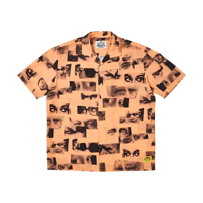 PALACE SS22 Brown All-Over Eyes Print Short Sleeve Shirt Men. P22JZSHT001