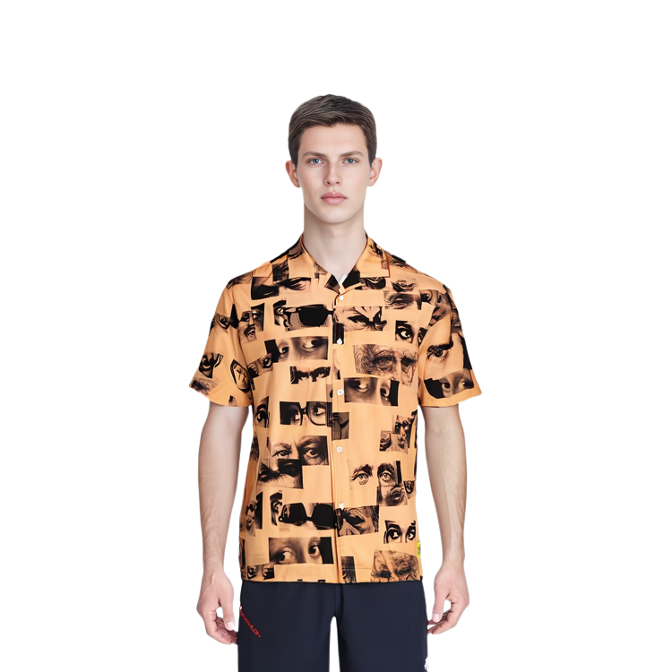 Shop PALACE 2022夏季 棕色全眼印花短袖襯衫 男款 P22JZSHT001