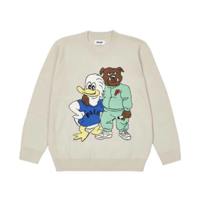 PALACE SS22 Cartoon Crewneck Pullover Long Sleeve Sweater Unisex Off-White P22KW069