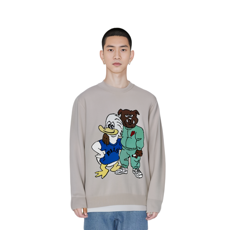 PALACE SS22 Cartoon Crewneck Pullover Long Sleeve Sweater Unisex Off-White P22KW069 圖 5