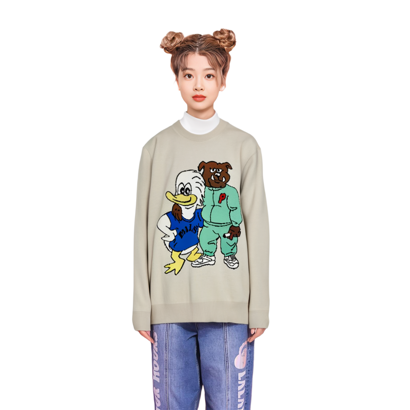 PALACE SS22 Cartoon Crewneck Pullover Long Sleeve Sweater Unisex Off-White P22KW069 圖 6