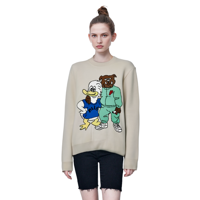 PALACE SS22 Cartoon Crewneck Pullover Long Sleeve Sweater Unisex Off-White P22KW069 圖 7